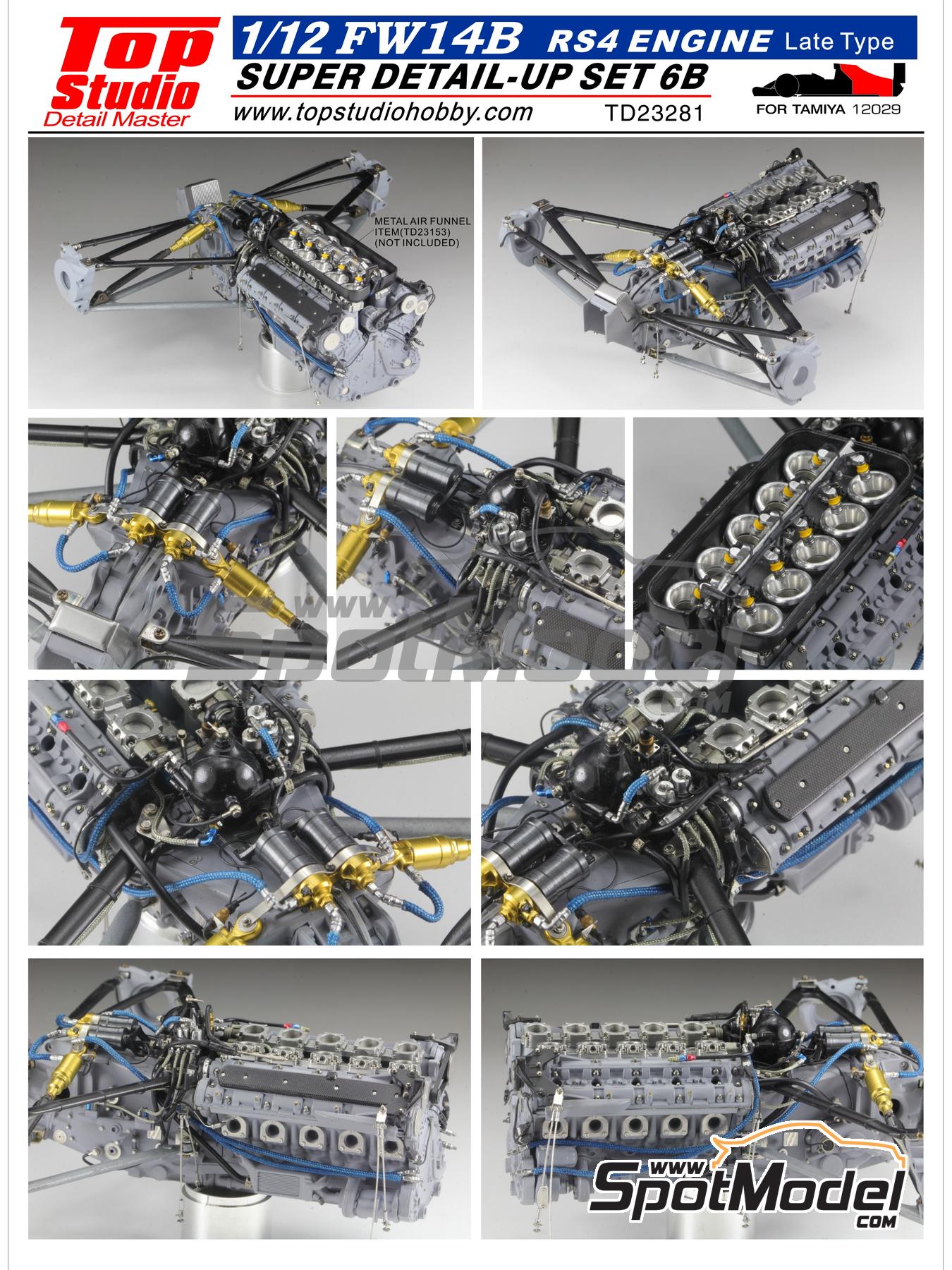 Williams Renault FW14B - Engine RS4 - 1992. Detail up set in 1/12 scale  manufactured by Top Studio (ref. TD23281)